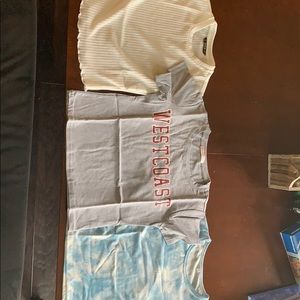 West coast top, white top, tie dye top